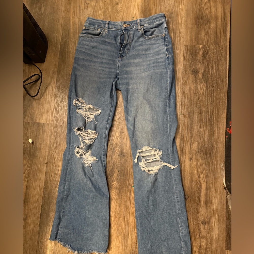 American Eagle Outfitters Ripped Blue flare jeans